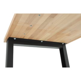 Établi d'atelier fixe en bois massif