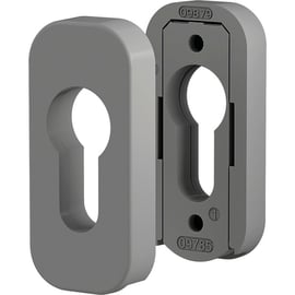 Béquille double sur rosace ovale Quad finition gris RAL 9006B