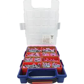 Coffret de 1005 vis à tôle têtes Cylindrique et Fraisée Zingué