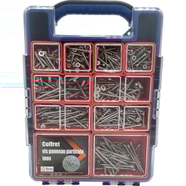 Coffret de 730 Vis panneau particule (Vis Agglo) Tête Fraisée Pozidriv® Inox A2