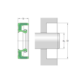 Bague à lèvres nitrile NBR 70 shore HMSA10 RG 45 x 75 x 7 mm