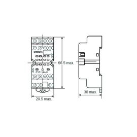 Socle relais debrochable PYF-14A - 14 broches - rail DIN