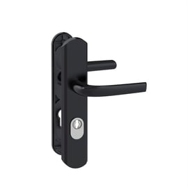 Ensemble de sécurité béquille double sur grande plaque SECUMAX ONE Onyx noir mat