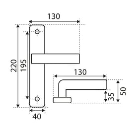 Ensemble sur grande plaque Sara nickelé mat