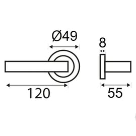 Béquille double sur rosace Egée nickelé mat