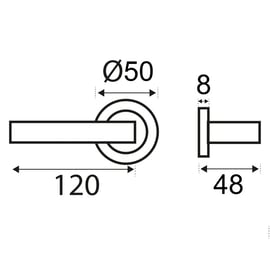Béquille double sur rosace Sara nickelé mat