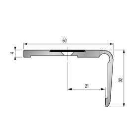 Nez de marche à visser 1T - 50x32 mm - longueur 3000 mm