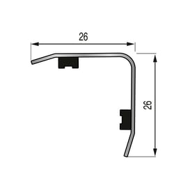 Cornière protection d'angle - inox adhésive 3000 x 25 x 25 mm