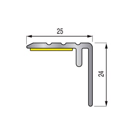 Nez de marche adaptable adhésif - hauteur 7 à 12 mm longueur 2700 mm
