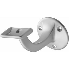 Support de rampe courbé déport 75 mm socle plat - aluminium - argent