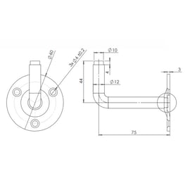Support de rampe coudé à souder avec épaulement acier brut