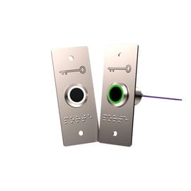 Bouton poussoir inox en applique lumineux et braille en applique PB19IR_L à infrarouge large