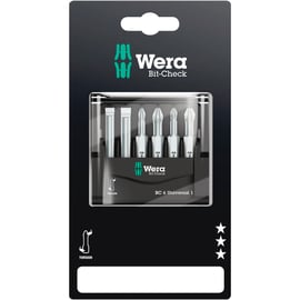 Embouts de vissage inox Phillips® Pozidriv® Plat Bit-Check 6 Universal 1 SB en étui de 6 pièces