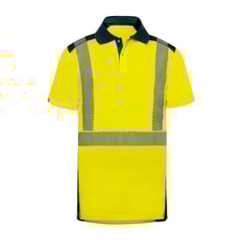 Polo haute visibilité BORNEO2 jaune/marine - M