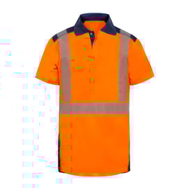 Polo haute visibilité BORNEO2 orange/marine