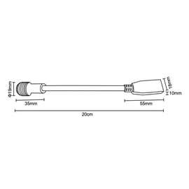 Connecteur cable alimentation - ruban led 590lm/m