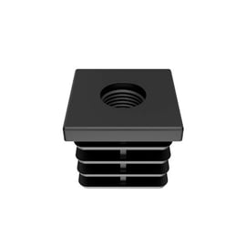 Embout plastique fileté noir M10 - 35 x 35 mm - 10 mm