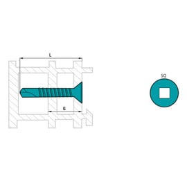 Vis autoperceuse tête fraisée empreinte carrée Inox A2