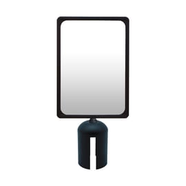 Panneau porte affiche format A4 avec adaptateur noir pour poteau de guidage acier noir