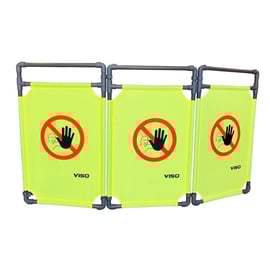 Barrière d'intervention PVC à 3 volets imprimé interdiction