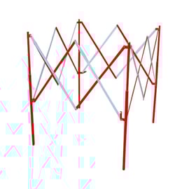 Barrière de regard en acier rouge et blanche