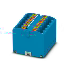 Bloc distributeur PTFIX - 12 voies - IDC - bleu