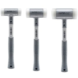 Massette SUPERCRAFT à embouts interchangeables nylon blanc sans rebond manche trimatière