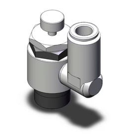Limiteur de débit série AS1-1F - M5x0,8 - D=6 mm - coudé - avec poussoir verrouillable - AS1201F-M5-06A