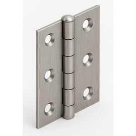 Charnière rectangulaire forte inox à nœud roulé 75 x 50 mm
