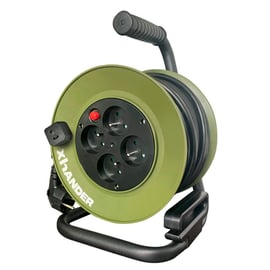 Enrouleur de câble électrique intérieur sur pied avec 4 prises
