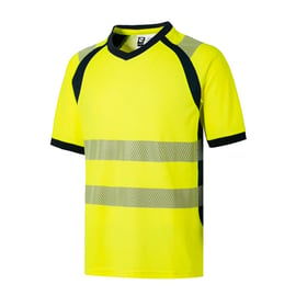 T-shirt manches courtes haute visibilité TO5 jaune/marine