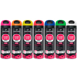 Traceur de chantier fluorescent MARK&GO - 500 ml - tenue 1 mois