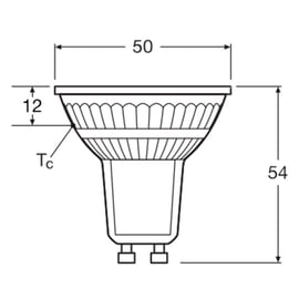 Lampe LED GU10 PAR16 50 non dimmable - 350 lm - 4000 K - 3,7 W