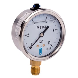 Manomètre 216 simple graduation glycèrine radial inox