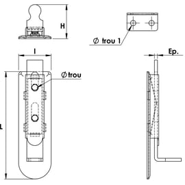 Verrou d'armoire Alsacien 2401 acier laitonné