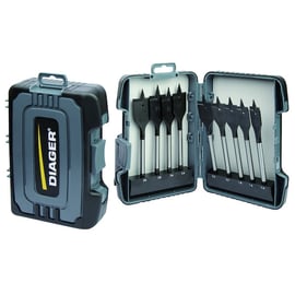 Coffret de 9 mèches à bois plates QUICK-LOCK 925C - diamètre 14/16/18/20/22/24/26/28/30 mm