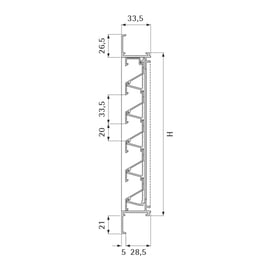 Grille d'aération 411 à encastrer aluminium argent