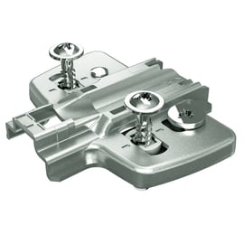 Embase cruciforme avec  vis prémontée  pour charnière invisible SENSYS et INTERMAT