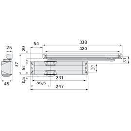 Ferme-porte TS 90 Impulse force 3-4 avec bras à glissière