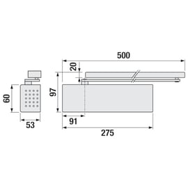 Ferme-porte TS 93 B 2S Contur force 2-5  corps seul