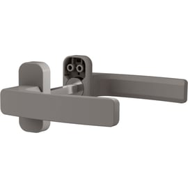 Béquille double sur rosace ovale Quad finition gris RAL 9006B