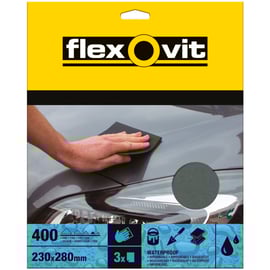 Feuille abrasive étanche - usage à l'eau - 230 x 280 mm - Grain 400 - 3 pièces