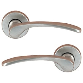 Béquille double sur rosace Sara nickelé mat