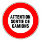 Panneau de signalisation attention sortie de camions - 300 mm