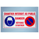 Panneau de signalisation rectangulaire INTERDICTION DE CHANTIER - 800 x 400 mm