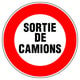 Panneau de signalisation sortie de camions - 450 mm