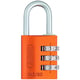 Cadenas à combinaison 3 molettes aluminium 145/30 largeur 31,5 mm orange