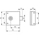 Serrure en applique horizontale bec-de-cane coffre 70 x 70 mm