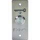 Bouton poussoir PMR étroit à encastrer PB19_BBL3E-B12 lumineux bleu sur plaque avec braille à bornier