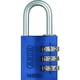Cadenas à combinaison 3 molettes aluminium 145/30 largeur 31,5 mm bleu